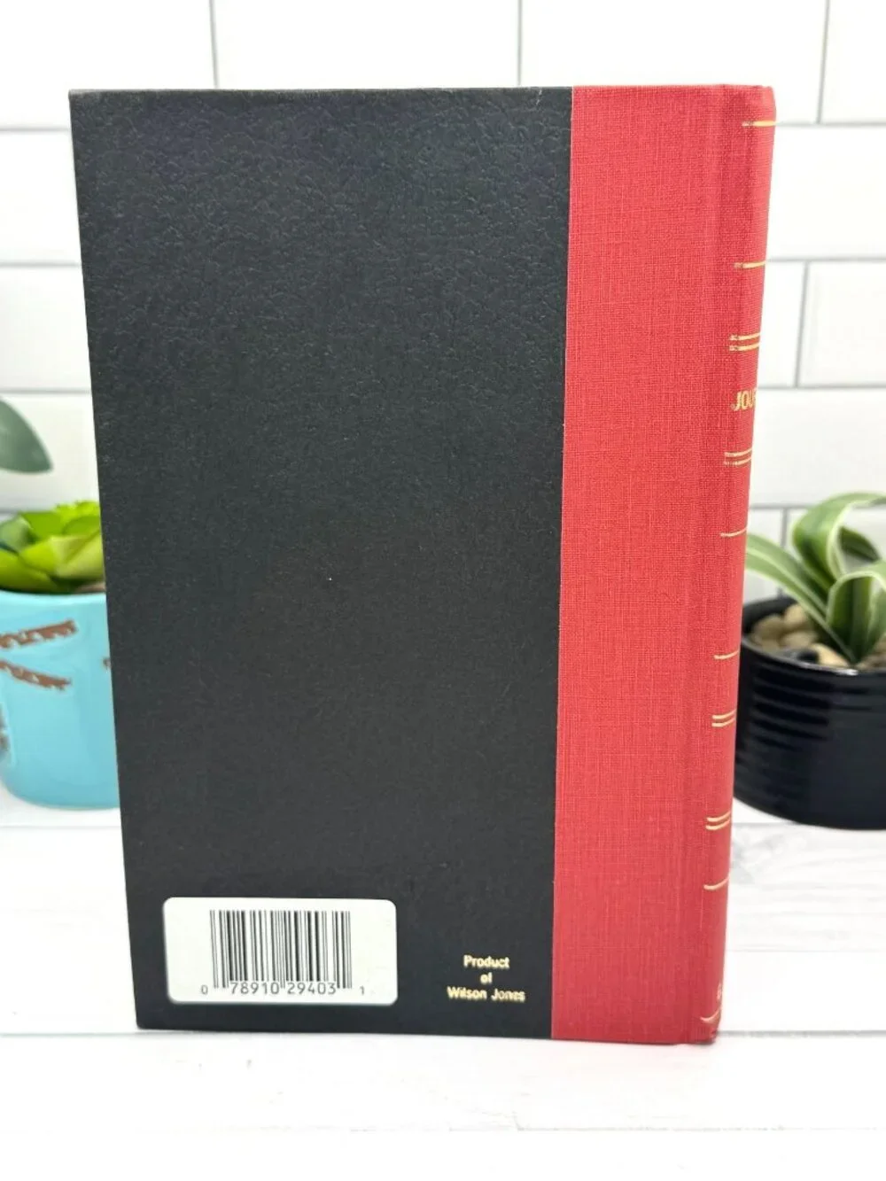 Wilson Jones Hardcover Accounting Journal With Red Spine And Black Cover